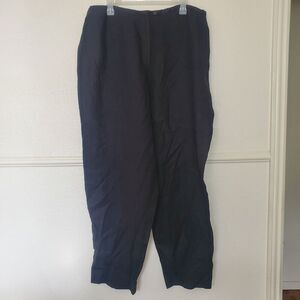 Harvé Benard Women's Charcoal Gray 100% Linen Flat Front Relaxed Pants Size XL